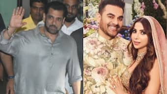 At brother Arbaaz Khan's wedding, Salman Khan's dashing entry in a pathani suit; Watch