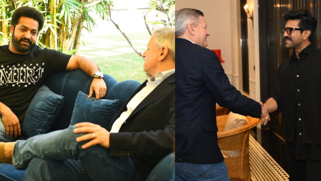 Netflix CEO Ted Sarandos arrives in India, meets 'RRR' stars Ram Charan and Junior NTR Netflix CEO Ted Sarandos arrives in India, meets 'RRR' stars Ram Charan and Junior NTR