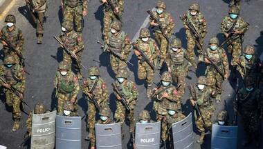 Six Myanmar military officers held by junta after surrendering town to rebels