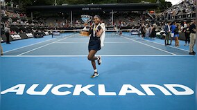 Auckland Classic: Coco Gauff wins tense final against Elina Svitolina to successfully retain title