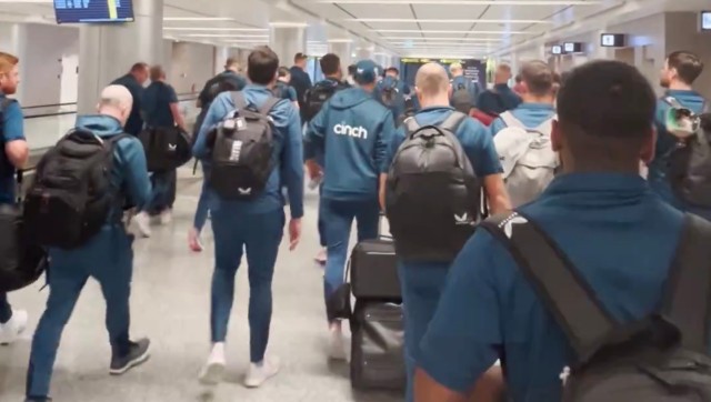 England cricket team arrive in Hyderabad ahead of five-match Test series - watch video England cricket team arrive in Hyderabad ahead of five-match Test series - watch video