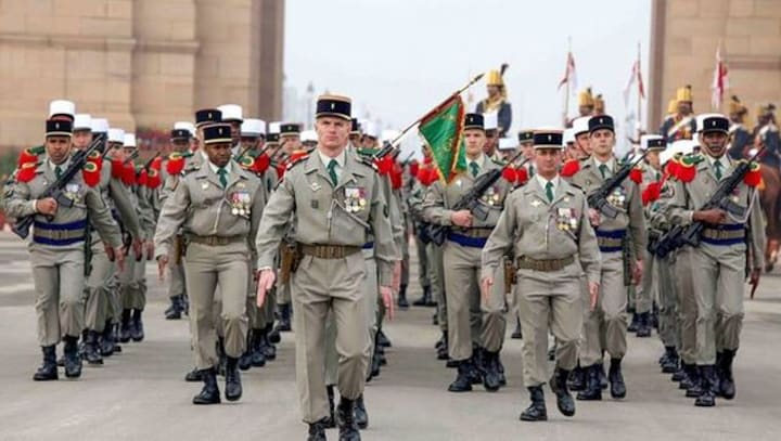 Who are the six Indians marching in the French Army contingent at the Republic Day parade?