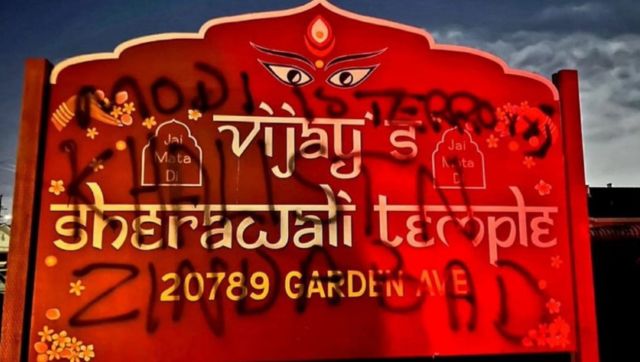 Hindu temple defaced again in US' California with anti-India, pro-Khalistan graffiti Hindu temple defaced again in US' California with anti-India, pro-Khalistan graffiti