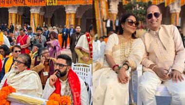 Amitabh Bachchan along with Vipul Amrutlal Shah & Shefali Shah, attend the Grand Pran Pratishtha Mahotsav in Ayodhya