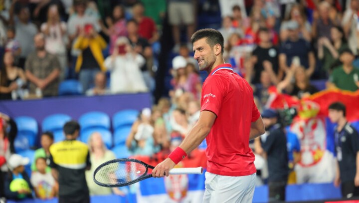 Watch: Novak Djokovic and Serbian teammates celebrate New Year on tennis court after United Cup win