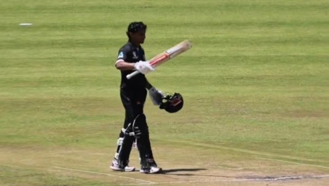 New Zealand's India origin U-19 player Snehith Reddy copies Shubman Gill's celebration style New Zealand's India origin U-19 player Snehith Reddy copies Shubman Gill's celebration style