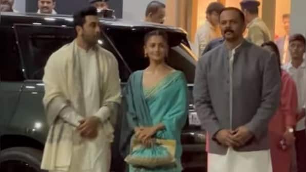 WATCH: Ranbir Kapoor dons a 'Dhoti', Alia Bhatt stuns in traditional attire as they leave for Ayodhya