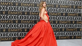 Emmys 2024: Actress and singer Suki Waterhouse flaunts baby bump on the red carpet, stuns in a red gown