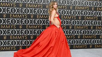Emmys 2024: Actress and singer Suki Waterhouse flaunts baby bump on the red carpet, stuns in a red gown