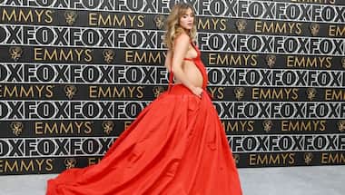 Emmys 2024: Actress and singer Suki Waterhouse flaunts baby bump on the red carpet, stuns in a red gown