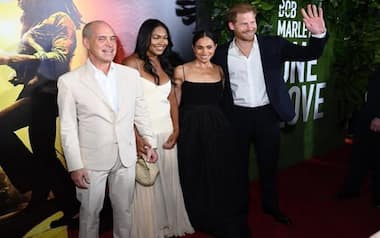 Amid King Charles & Kate Middleton’s health crisis; Harry, Meghan seen at the premier of Bob Marley movie