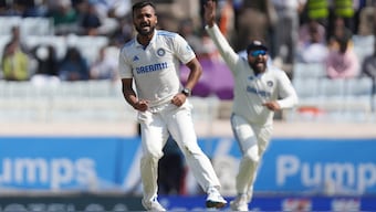 Akash Deep in action during the fourth Test between India and England in Ranchi. BCCI image 