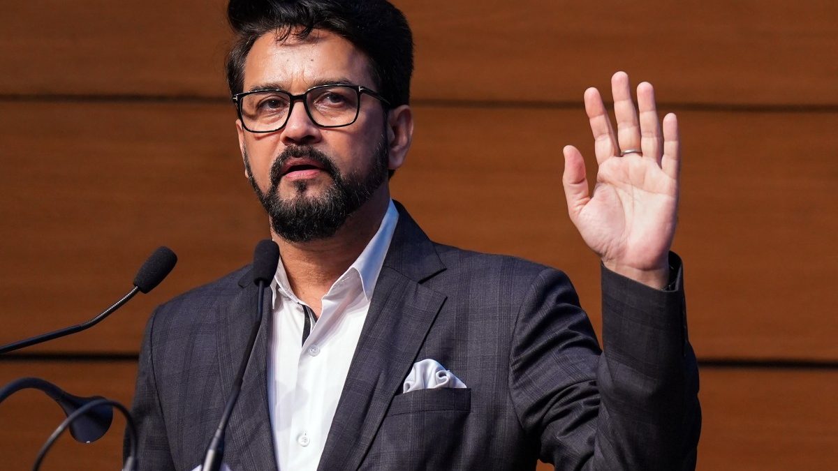 Anurag Thakur speaks during the launch of online portals of the Central Bureau of Communication (CBC), Registrar of Newspapers of India (RNI), New Media Wing and Digital Addressable System (DAS). PTI Anurag Thakur speaks during the launch of online portals of the Central Bureau of Communication (CBC), Registrar of Newspapers of India (RNI), New Media Wing and Digital Addressable System (DAS). PTI