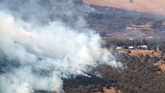 About 60 miles (95 km) west of Melbourne, close to the city of Ballarat, hundreds of firemen were still fighting a major conflagration Image Courtesy Reuters