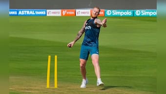 Ben Stokes bowls during a practice session ahead of the second Test match between India and England. PTI
