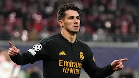 Champions League: Brahim Diaz scores stunning solo goal as Real Madrid take slender advantage in Leipzig
