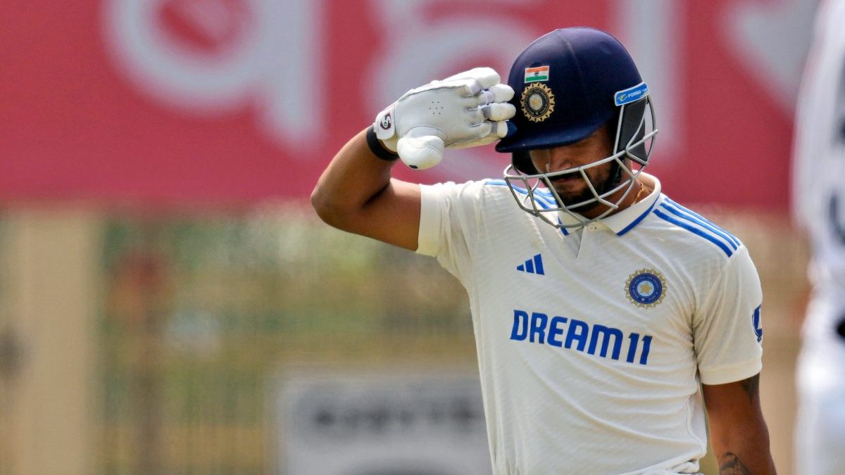 India's Dhruv Jurel celebrates his fifty with a salute. AP India's Dhruv Jurel celebrates his fifty with a salute. AP
