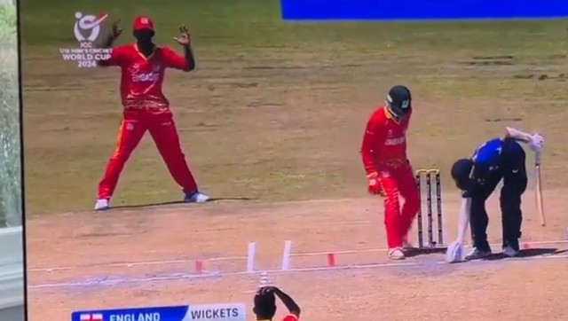 Watch: England U-19 player given out 'obstructing the field' against Zimbabwe Watch: England U-19 player given out 'obstructing the field' against Zimbabwe