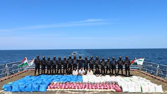 The operation was undertaken in the Arabian Sea along the International Maritime Boundary Line (IMBL). Image Courtesy: @indiannavy/X