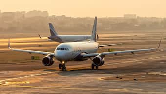 (File) Two IndiGo Airlines Airbus A320 in action at CSMIA Mumbai during the evening golden hours. Shutterstock