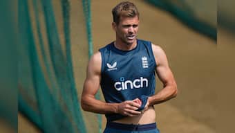 James Anderson attends a practice session ahead of India vs England Test series. AP