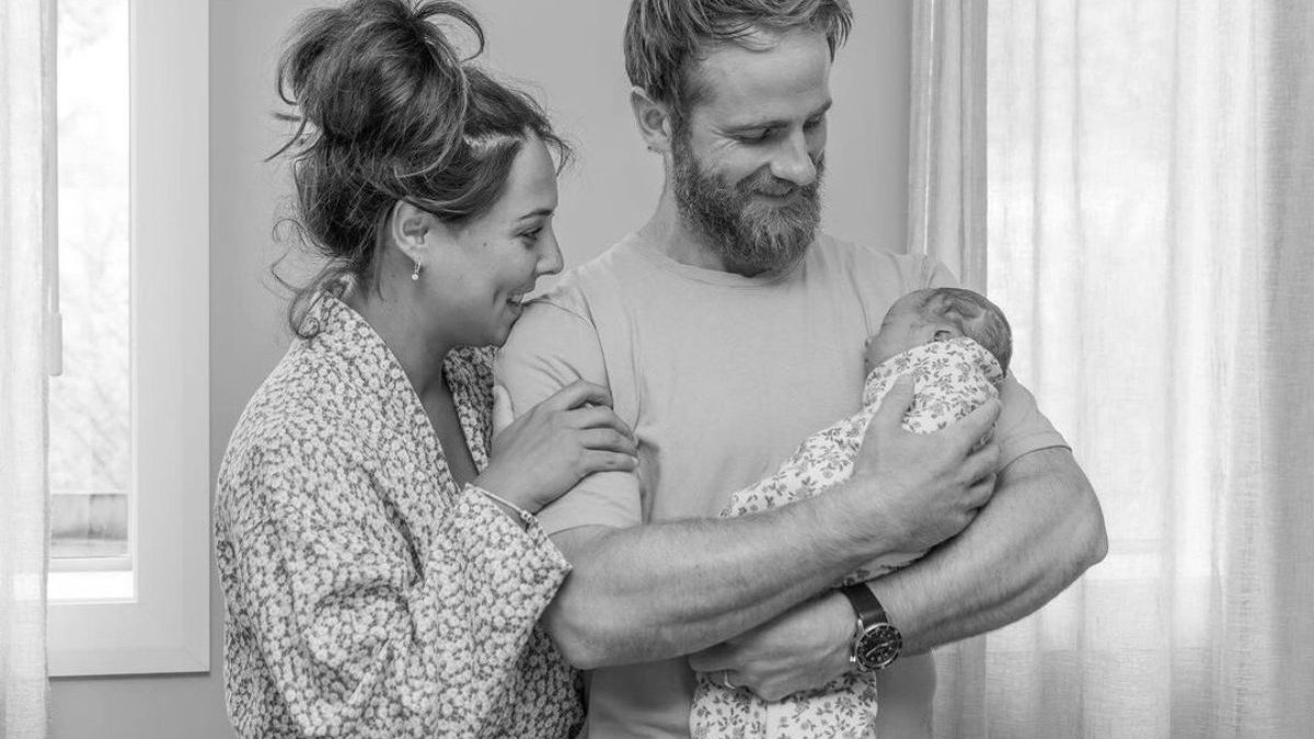 Kane Williamson and Sarah Raheem with their third child. Image: Kane Williamson Instagram Kane Williamson and Sarah Raheem with their third child. Image: Kane Williamson Instagram