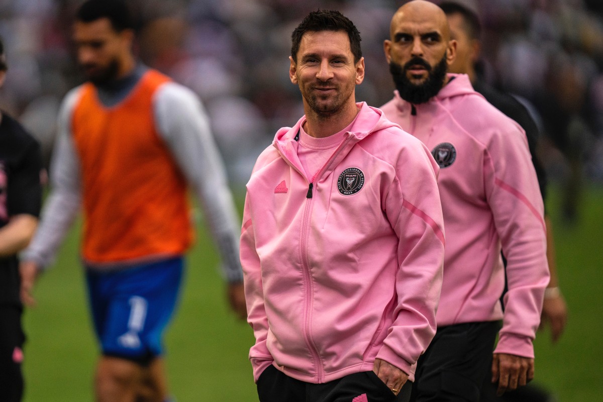 Lionel Messi (C) looks on after the first half of the friendly football match between Hong Kong Team and Inter Miami CF at the Hong Kong Stadium. AP Lionel Messi (C) looks on after the first half of the friendly football match between Hong Kong Team and Inter Miami CF at the Hong Kong Stadium. AP