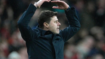 Chelsea manager Mauricio Pochettino during the League Cup final against Liverpool. AP