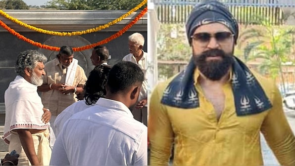 Viral: SS Rajamouli, Yash arrive to attend Amrutheshwara temple's Pran Pratishtha ceremony in Bellary