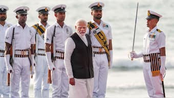 (File) Prime Minister Narendra Modi inspects a Guard of Honour during the Navy Day celebrations in Sindhudurg district on December 4, 2023. PTI