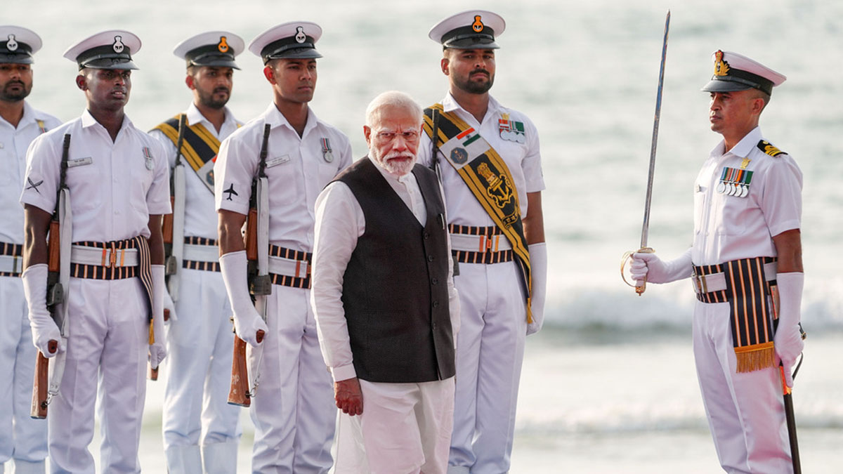 (File) Prime Minister Narendra Modi inspects a Guard of Honour during the Navy Day celebrations in Sindhudurg district on December 4, 2023. PTI (File) Prime Minister Narendra Modi inspects a Guard of Honour during the Navy Day celebrations in Sindhudurg district on December 4, 2023. PTI