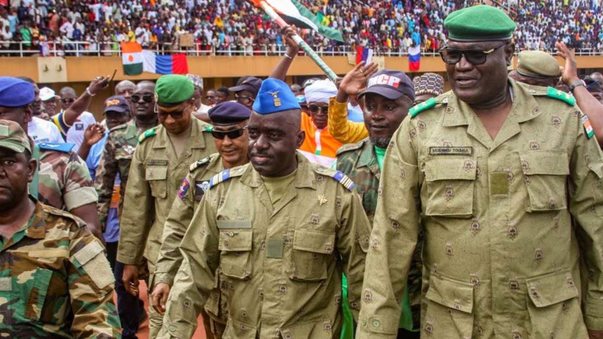 Members of a military council that staged a coup in Niger attend a rally at a stadium in Niamey, Niger. FILE/REUTERS Members of a military council that staged a coup in Niger attend a rally at a stadium in Niamey, Niger. FILE/REUTERS