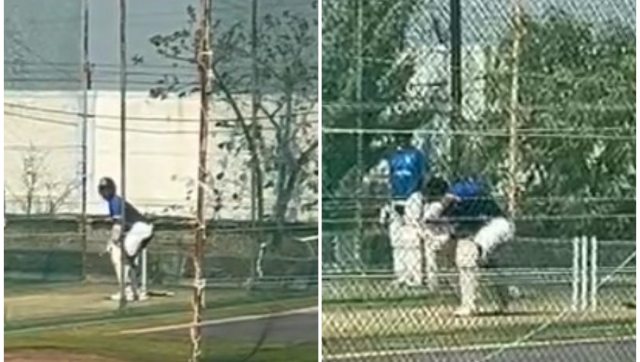 Cheteshwar Pujara bats at nets just metres away from Rajkot stadium as India batters struggle; WATCH Cheteshwar Pujara bats at nets just metres away from Rajkot stadium as India batters struggle; WATCH