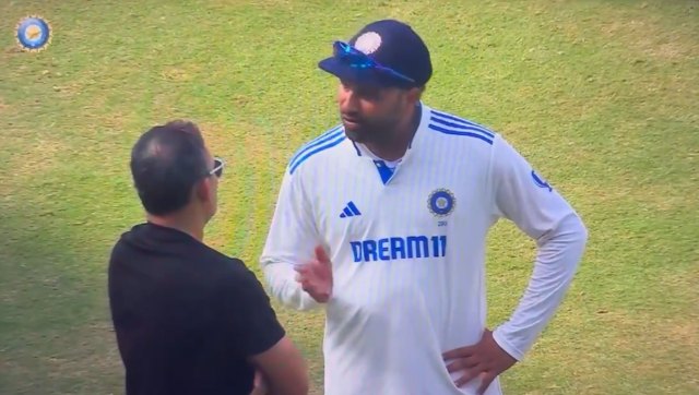 Rohit Sharma and chief selector Ajit Agarkar engage in intense discussion after India's win at Visakhapatnam Rohit Sharma and chief selector Ajit Agarkar engage in intense discussion after India's win at Visakhapatnam