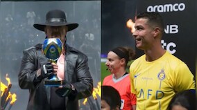 Ronaldo left stunned as WWE superstar The Undertaker makes appearance at Riyadh Season Cup final