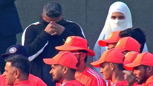 Watch: Tears of joy for Sarfaraz Khan's father as son receives Test cap