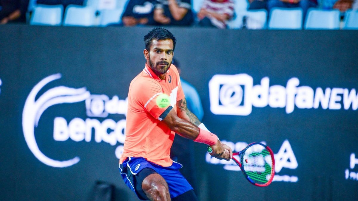 Sumit Nagal went down to Stefano Napolitano of Italy in the semi-finals of the ATP Challenger tournament in Bengaluru. Image: Wordswork Sumit Nagal went down to Stefano Napolitano of Italy in the semi-finals of the ATP Challenger tournament in Bengaluru. Image: Wordswork