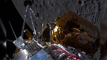 Last Thursday, the spacecraft made it to the lunar surface following an 11-hour navigational error and a rough landing Image Courtesy AFP
