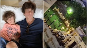 Watch: Shah Rukh Khan spotted playing football with son AbRam in leaked video from Mannat, fans concerned