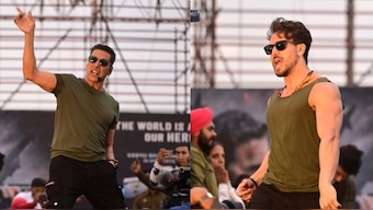 WATCH: Akshay Kumar and Tiger Shroff's fans throw slippers during 'Bade Miyan Chote Miyan' promotions in Lucknow, police resort to lathi charge
