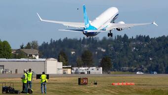 The final version of the 737 MAX, the MAX 10, takes off from Renton Airport in Renton, Wash., on its first flight Friday, June 18, 2021. File Image- AP