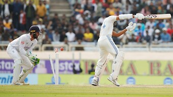India opener Yashasvi Jaiswal is bowled off England off-spinner Shoaib Bashir's bowling on Day 2 of the fourth Test in Ranchi. Sportzpics