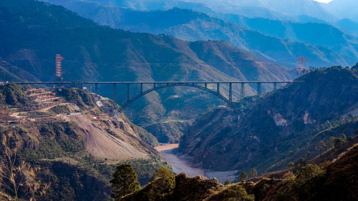 Chenab rail bridge, world's highest railway bridge, over the Chenab river in Reasi district, is part of Indian railways' Udhampur-Srinagar-Baramulla Railway Link (USBRL) project. PM Narendra Modi is in Jammu for its inauguration. File photo/PTI Chenab rail bridge, world's highest railway bridge, over the Chenab river in Reasi district, is part of Indian railways' Udhampur-Srinagar-Baramulla Railway Link (USBRL) project. PM Narendra Modi is in Jammu for its inauguration. File photo/PTI