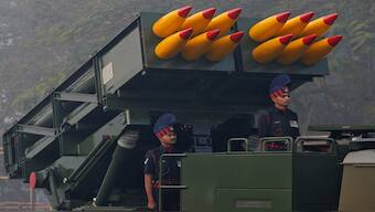 The Indian Army's Pinaka multi-barrel rocket launcher. In 2022, India was the fourth largest military spender in the world. File image/Reuters