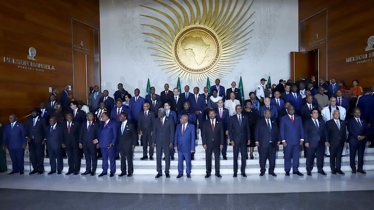 (File) African heads of state pose for a group photo with African Union Commission (AUC) Chairperson Moussa Faki Mahamat during the opening of the 37th Ordinary session of the Assembly of the Africa Union at the African Union Headquarters, in Addis Ababa, Ethiopia on 17 February, 2024. Reuters (File) African heads of state pose for a group photo with African Union Commission (AUC) Chairperson Moussa Faki Mahamat during the opening of the 37th Ordinary session of the Assembly of the Africa Union at the African Union Headquarters, in Addis Ababa, Ethiopia on 17 February, 2024. Reuters