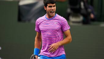 Carlos Alcaraz broke Sinner in the third and fifth games of the third. The players were blasting the ball from both sides and attacking the net, which made for several entertaining and sharply angled volley exchanges. AP 