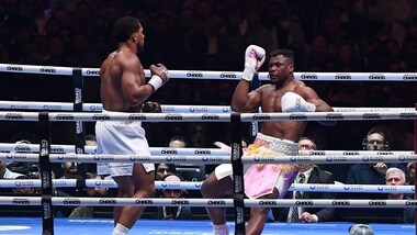 Anthony Joshua outpunches MMA star Francis Ngannou with brutal second-round knockout