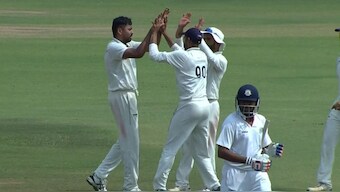 India pacer Avesh Khan collected four wickets for 49 runs on Day 1 of the Ranji Trophy semi-final against Vidarbha in Nagpur. Image credit: X/@BCCIdomestic