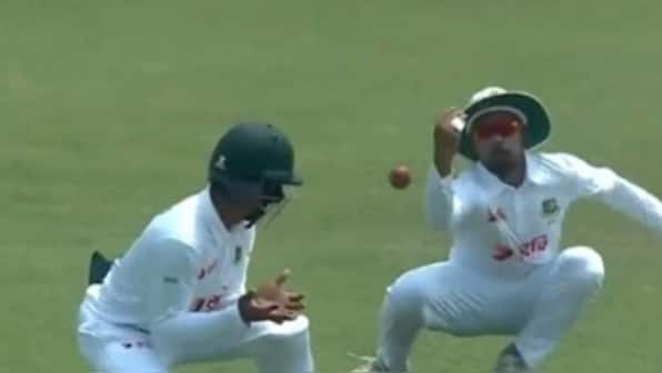 Watch: Bangladesh slip fielders spoil easy catch to dismiss Sri Lanka's Prabath Jayasuriya in second Test