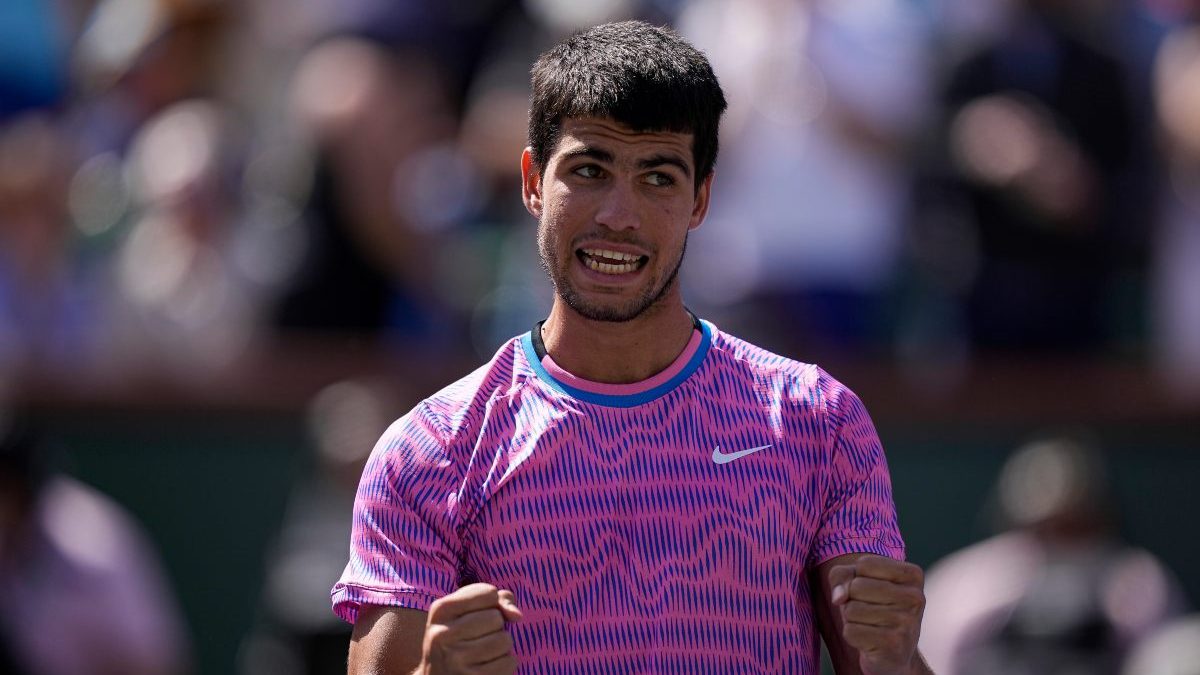 Carlos Alcaraz defeated Fabian Marozsan in straight sets to reach Indian Wells quarters. AP Carlos Alcaraz defeated Fabian Marozsan in straight sets to reach Indian Wells quarters. AP